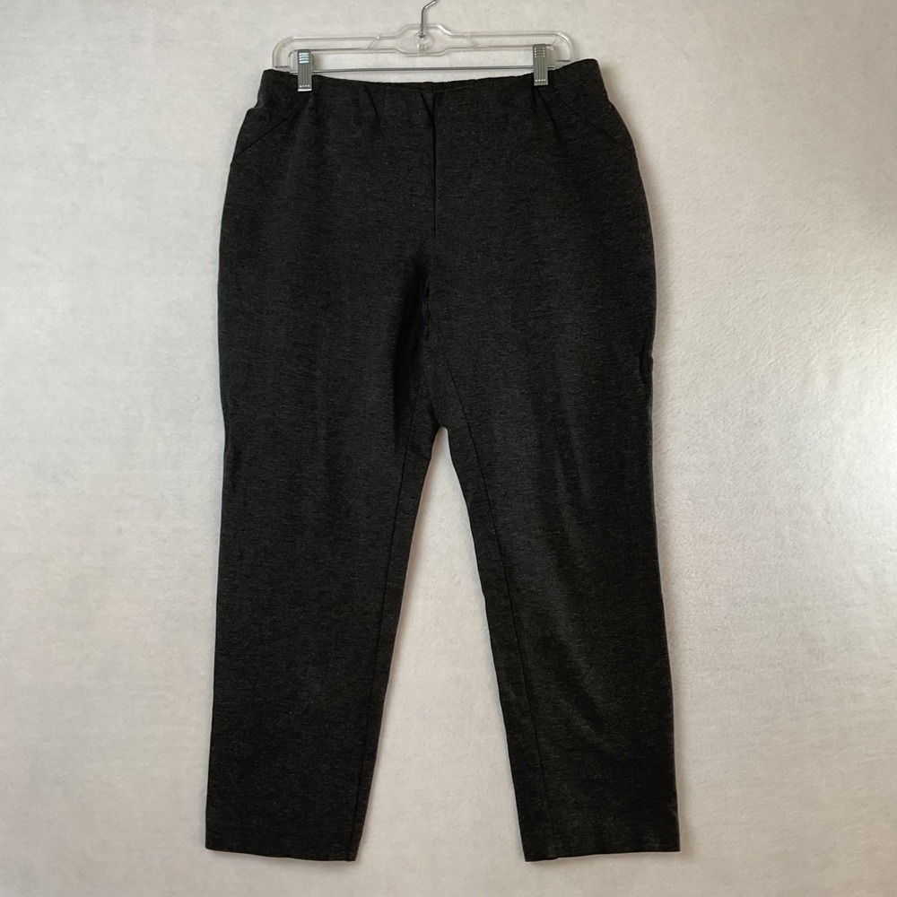 J Jill Ponte Slim Leg Pants Womens Medium Petite‎ Charcoal Gray Heather Pull On